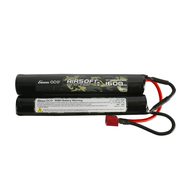 Gens ace 1600mAh 8s 9.6V Lipo Airsoft Gun Nunchuck-Style NIMH Battery with Deans Plug