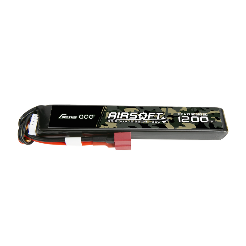 Gens ace 1200mAh 3S 11.1V Lipo 25C Airsoft Gun Battery with Dean Plug
