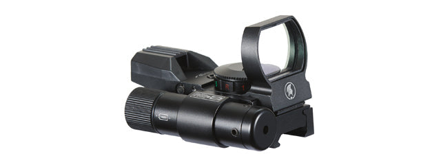 Lancer Tactical 4-Reticle Red/Green Dot Reflect Sight with Green Laser