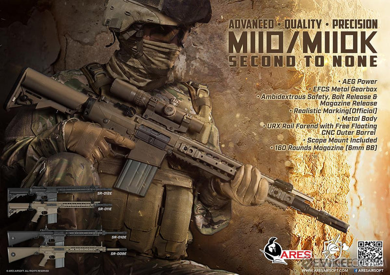 ARES Full Metal SR25-M110 Airsoft AEG DMR