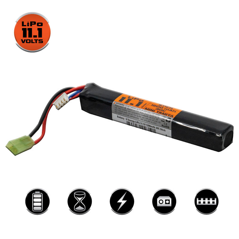 Valken 11.1V LiPo 1200mAh 15C Stick Battery (Mini Tamiya)